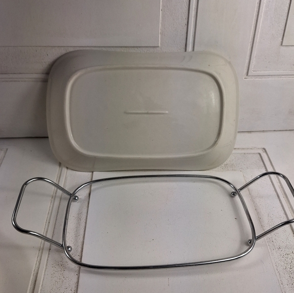 Cream Porcelain Serving Dish Give Us This Day Our Daily Bread - Picture 4 of 6